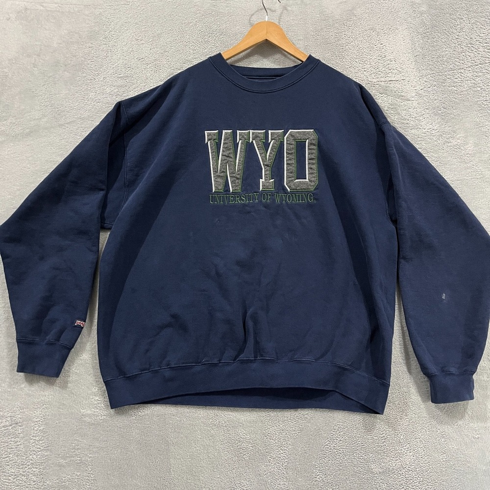 VINTAGE University Wyoming Sweatshirt Mens 2XL Jansport Crewneck 90s Retro